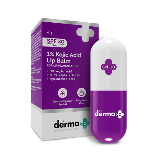 The Derma Co Lip Balm I With Alpha Arbutin & Hyaluronic Acid I SPF 30 PA++ I Gives Moisturized Lips | Travel Friendly | For Dark Lips -4g