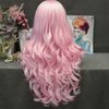 IMSTYLE Pink Lace Front Wigs Long Wavy Synthetic Wig for Women Natural Hairline Mera Cosplay Party Halloween Heat Resistant Hair 26inch