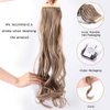 Vinzar Ponytail Extension Curly Hairpiece Claw Synbthetic Clip in Long Hair Extensions Magic Paste Hair Wraps Human Hair Pony Tail for Women (Ash Blonde-curly)
