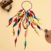 GENBREE Boho Feather Headband Rainbow Indian Headbands Hippie Feather Headdress Adjustable Long Feather Hair Accessories for Women and Girls