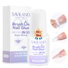 Saviland Nail Glue: 5s Dry Fast Super Strong Nail Glue for Press Ons Natural Brush-on Nail Glue for Acrylic Nails Fake Nail Tips French Manicure Salon Nail Glue for Beginners at Home 10ml
