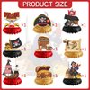 Gameza Pirate Party Decorations - 9PCS Pirate Party Honeycomb Centerpieces Table Decorations Pirate Decorations for Birthday Party Baby Shower Table Decoration Supplies Kids Boys