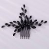 Kercisbeauty Black Rhinestones Beads Hair Comb Side Hair Pieces for Wedding Brides Bridesmaid Women Handmade Jewelry