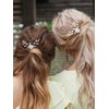 AW BRIDAL 2 Pcs White Flower Hair Clips Bridal Hair Combs for Women Rhinestone Wedding Hair Pins for Brides Bridesmaids Girl Hair Accessories(Silver)