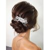 Unsutuo Flower Bride Wedding Hair Comb Silver Pearl Bridal Hair Accessories Leaf Hair Piece for Women and Girls