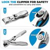Toenail Clippers for Men Seniors Thick Nails - Popular No Splash Nail Clippers with Catcher & 17mm Wide Open Straight Toenail Clippers, Mess Free Self Collecting Nail Cutter w Catching Storage