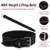 MRX Powerlifting Leather Belt 4" Wide 10mm Thickness Training Fitness Back Support Bodybuilding Belts with Steel 2 Prong Buckle Black (Small)