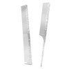 Dolmifapro 2 Pcs Metal Comb, Rat Tail Comb with Metal Pick Flat Top, Pintail Comb Stainless Steel Comb Set,Metal Comb for Men, Professional Barber Combt, Anti Static, Heat Resistant