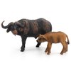 3 Pcs African Safari Bull Action Figure Toy, Realistic Buffalo Figurines Collection Playset Preschool Science Educational Learn Cognitive Props，