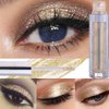 Prettyui Golden Liquid Glitter Eyeshadow, Champagne Metallic Eyeshadow for Eye Makeup, Long Lasting Diamond Eyeshadow, Shimmer Waterproof Glitter Eyeshadow