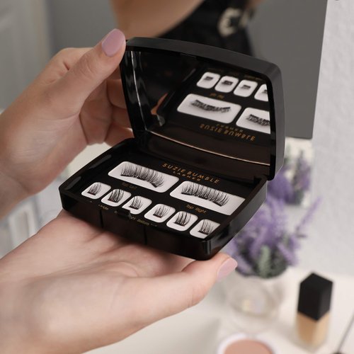 Suzie Bumble Magnetic Eyelashes with Applicator Tweezers; Reusable Magnetic Lashes Eyelash Extension Kit - Pestañas Postizas Magneticas - Comes with Beautiful Mirror Travel Case