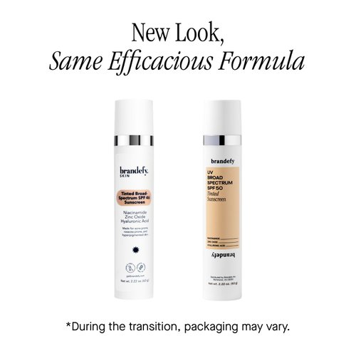 Brandefy UV Tinted SPF 50 Face Sunscreen - Hydrating Sheer-Tinted Face Moisturizer, Broad Spectrum with Clear Zinc Oxide, Niacinamide & Hyaluronic acid, Made in The USA (2.22 Oz)