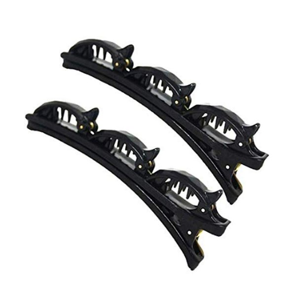 5 Pcs Black Double Layers Twist Band Plait Hair Clips Front Hair Clips Hairpin Fashion Braider Hair Tools Hair Styling Accessories for Women and Girls