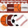 Lonfliness 96 Pcs Sports Birthday Party Decoration Sport Disposable Paper Plates Napkins Basketball Football Baseball Dessert Cake Tableware Supplies Rugby Theme Activities Game Party Dinnerware Favor