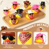 36 Set Cowboy Rubber Duck Mini Yellow Duckies Bath Party Toy Tiny Ducks Bathtub Toy with Cowboy Hat Paisley Bandanas Sunglasses for Summer Baby Shower Birthday Swimming Party (Cute Style)