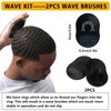 "Goiple Hair Care Kit for Men's 360 Wave - Pomades for Strong Hold, Easy Wash, Moisture Control, Silky Shine & Training, Curved Brush, Durag Cap Set, Du-rag, "