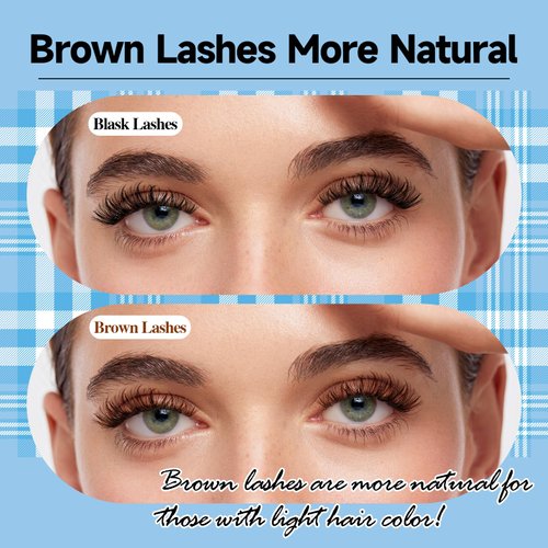 KevKev Lash Cluster Kit 300pcs Brown Lash Extension Kit Eyelash Clusters Kit Brown Lash Extensions D Curl Wispy Lash Clusters with Lash Bond and Seal Lash Remover Eyelash Tweezer(20D+40D+50D,10-18mm)