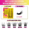 Lash Clusters D Curl Diy Lash Extensions Cluster Lashes 12-14mm Length Eyelash Clusters Wispy Reusable Soft Natural Individual Lashes Cluster Thin Band For Makeup at Home by WLFRHD(D-Mixed 10-16mm)