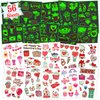 Partywind 560 Styles Glow Valentine's Day Tattoos for Kids Party Supplies, 56 Sheets Valentines Love Heart Tattoo Stickers Party Decorations, Exchange Games for Kids Classroom Prizes