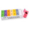 MedWrite AM/PM - 2 Times a Day Weekly Pill Organizer with Removable Daily Pill Boxes in Storage Tray - Writable Surface on Tray for Medication Instructions and Notes - by Pill Thing (Jumbo, Rainbow)