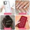 HINZIC 90Pcs Silver Bow Nail Charm 3 Styles Bowknot Nail Bows Glitter Acrylic Pearls Kawaii Valentines Wedding Prom Decoration for Women Girls Phone Case Scrapbook Envelope Cards Making