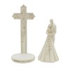 CB Avalon Gallery 6.9-inch Couple with Cross and Wedding Rings 2-Piece Wedding Cake Topper