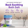 Back Soothing Bath Salt 32 Ounces Epsom Salt with Natural Bergamot, Lavender, Eucalyptus and Peppermint Essential Oils Plus Vitamin C in BPA Free Pouch with Easy Press-Lock Seal