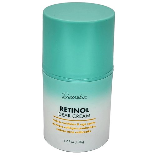 Dearskin Retinol Cream for Face Anti Aging Moisturizer Wrinkle 1.7oz Night and Day with Botanical Hyaluronic Acid, Vitamin E, Jojoba Oil Aloe Vera Vegan - New Pump Bottle!