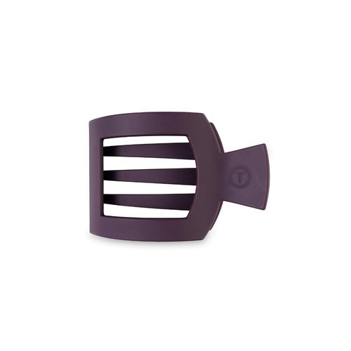 TELETIES - Small Flat Square Hair Clip - Fall Collection - Hair Claw Clips for Women - Strong Grip, Bendable Teeth, Curved Design - For All Hair Types and Textures - Burgundy Bliss