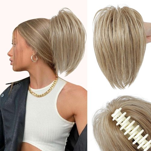 MSCHARM Messy Bun Hair Piece Claw Clip Hair Buns Hair Piece Tousled Updo Short Ponytail Bun Hair ...