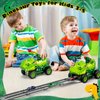 OCHIDO Boys Toys for 3 4 5 Years Old Kids,Dinosaur Truck Toys Included Foldable Track & 4 Metal Cars,2 Player Race Mode,Interactive Game for Boys and Girls,Birthday Gifts Kids Age 3-5