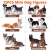 EYSCOTA 12PCS Dog Figurines Playset, Realistic Detailed Plastic Puppy Figures, Hand Painted Mini Dog Figures Toy Set Cake Toppers Birthday for Kids Toddlers