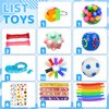 (100 Pcs) Fidget Toys Pack, Party Favors Stress Relief & Anxiety Relief Sensory Toy， Classroom Prizes Pinata Filler Treasure Box，Stocking Stuffers Gifts for Kids Boys Girls Teens