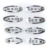 ALL in ONE 50pcs Metal Silver Oval Shape Snap Hair Clips/Barrettes for DIY 50mm