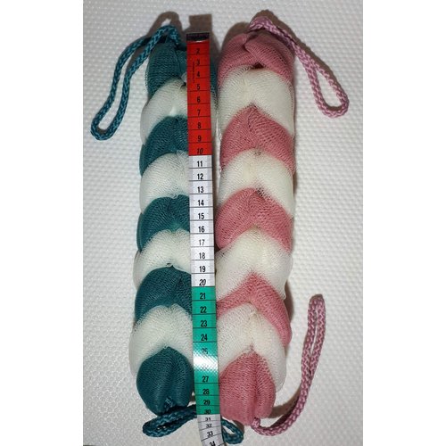 3 Mesh Sponge Braided Back Rope Scrubber Bath Shower Spa Exfoliating Body Brush