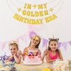 In My Golden Birthday Era Banner, Glitter Gold Happy Birthday Banner Golden Birthday Party Banner for Singer Birthday Party Decorations