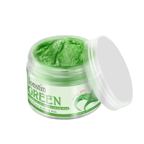 Kids Hair Wax Dye Deep Green, lonstin Hair Paint Wax Washable Temporary Hair Color for Kids Colored Hair Wax Gel Cream Mud Hair Makeup Men Women Halloween Party