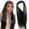 Ubetta Headband Wigs Straight Human Hair Glueless None Lace Front Wigs Natural Black for Black Women Brazilian Virgin Remy Hair Machine Made Headbands Half Wigs 150% Density 12Inch