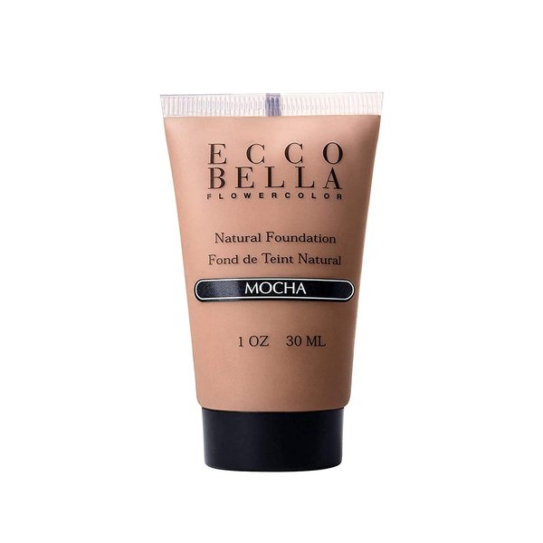 Ecco Bella Liquid Foundation Makeup - Lightweight, Buildable Coverage - Hydrating Foundation - Clean Foundation Makeup, Vegan - Protects & Hydrates Skin - Mocha