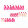 BAOYAALIN Hot Pink Press on Nails Medium Almond Shaped Fake Nails with Glitter Design Full Cover False Acrylic Glue Stick on Nail for Women Girls 24Pcs