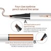 Precision Microblading Eyebrow Pen - Advanced Smudge-Resistant Brow Pencil for Women, Featuring Unique Micro-Fork Tip, Waterproof and Long-Lasting, Delivers Natural, Hair-Like (Grey)