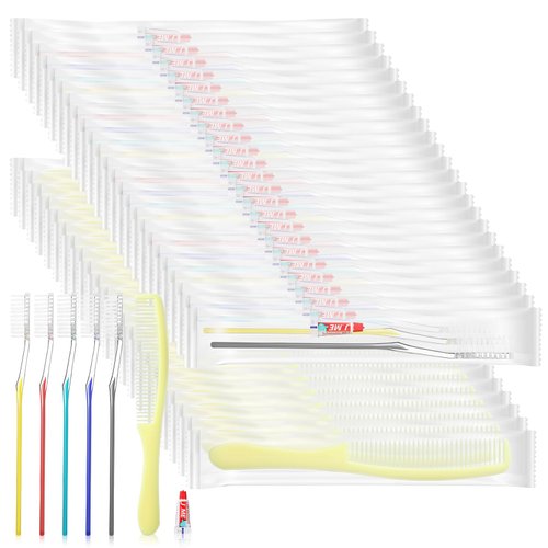 Amyhill 50 Packs Disposable Toothbrushes with Toothpaste and Comb Disposable Individually Wrapped Suitable Travel Toothbrush Kit for Homeless Shelter Hotel Nursing Home Charity