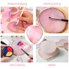 2 PCS Nail Art Tools, Heart Shape and Circle Resin Nail Art Palette, Gold Edge Nail Plates for Nail Art Nail Art Display Board Makeup Plate Cosmetic Mixing Tools