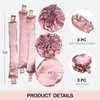 BLINKEEN Satin Heatless Hair Curlers 3Sets/6PCS, Pillow Soft Rollers with Caps, No Heat Curling Rods and Headband for All Hair Types (3Sets-Pink)