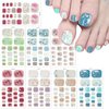 Generic 8 Sheets Toe Nails Wraps Stickers Decals Glossy Nail Polish Strips with Nail File Self Adhesive Marble Flowers Gel Toe Nail Wraps Design Flowers Nail Wraps for Women DIY Manicure Decoration
