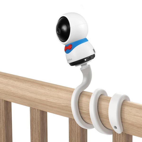 Koroao Baby Monitor Mount for Boifun Baby 5s Camera, Versatile Flexible Twist Mount Without Tools or Wall Damage（White）