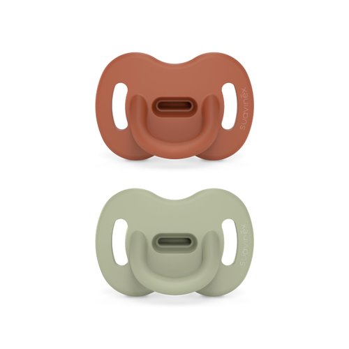 Suavinex Color Essence SX PRO Silicone Baby Pacifier 2Pk, 6-18Mths, Orange/Green