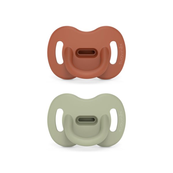 Suavinex Color Essence SX PRO Silicone Baby Pacifier 2Pk, 6-18Mths, Orange/Green