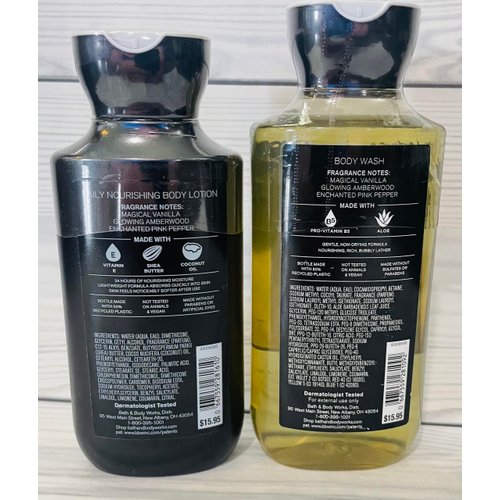 Bath & Body Works Wicked Vanilla Woods Body Lotion and Body Gel Wash 2 Piece Set