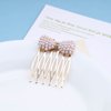 Aneneiceera Boho Pearl Hair Comb Barrette Gold Pearl Bow Hair Comb Clip Pearls Hair Barrette Decorative Headwear Bridal Hair Comb Pearl Wedding Headpieces Pearl Hair Accessories for Women and Girls